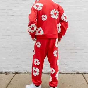 Denim Tears Cotton Wreath Sweatsuit Red