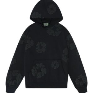 Mono Cotton Wreath Hoodie Black