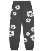 Rhinestone Cotton Wreath Sweatpants Vintage Black